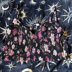 Inspired Hearts Black and Pink Floral Camisole